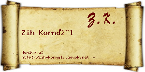 Zih Kornél névjegykártya