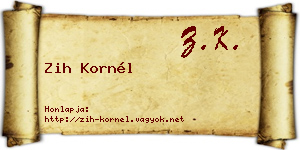 Zih Kornél névjegykártya